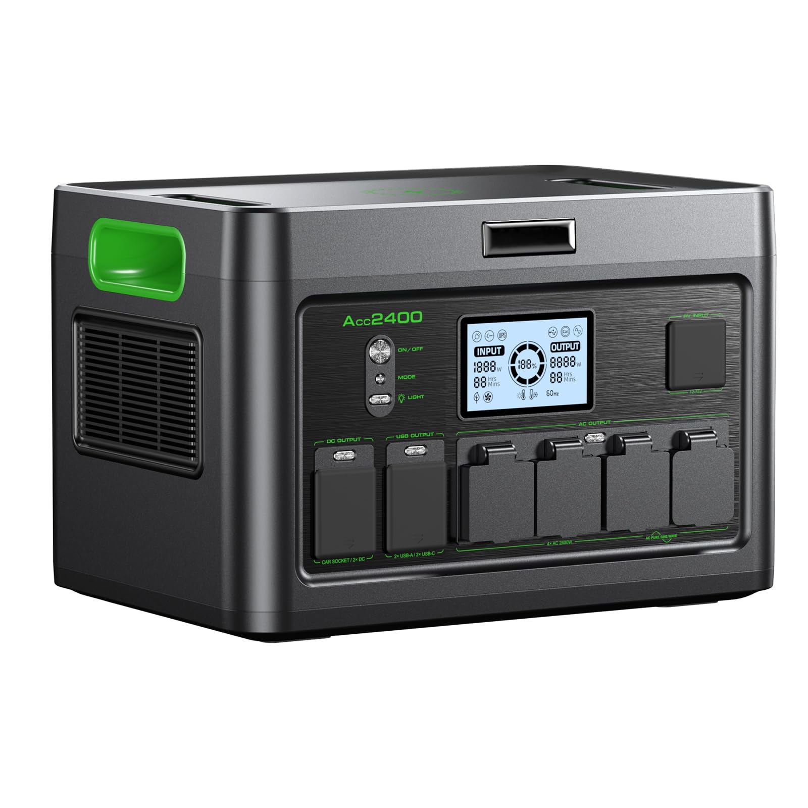 Portable Power Station 2400W, 1843Wh LiFePO4 Solar Generator, 4800W Peak, 12 Ports with 4 AC Outlets & 100W USB-C PD, Ultra-Fast 2H Charging for Home Backup, RV Camping, Emergency Power Outages Image