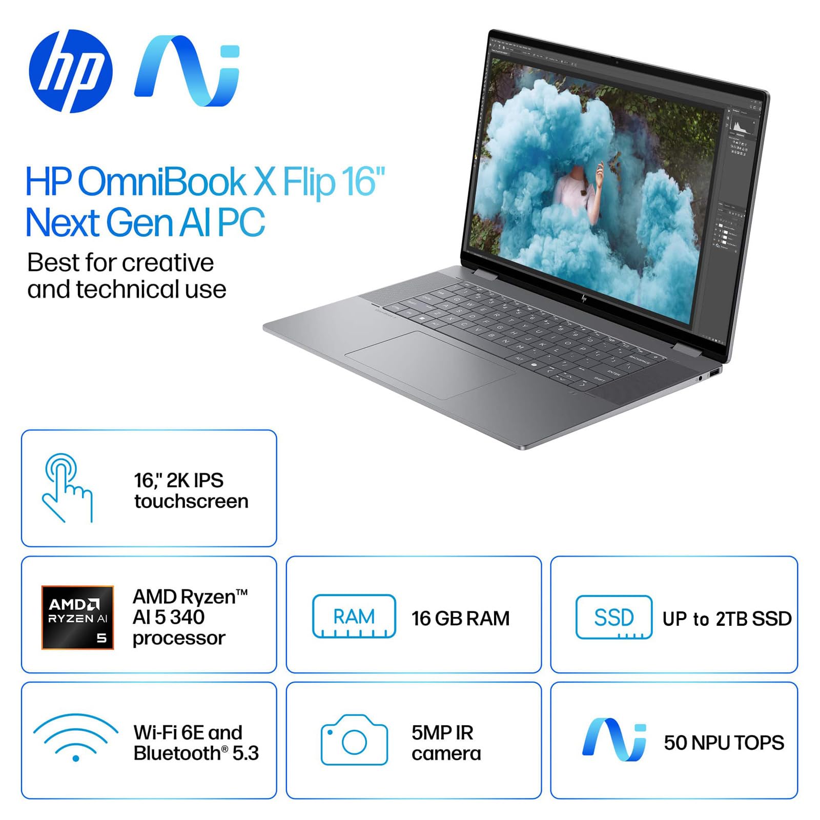 HP 2025 New Envy x360 2-in-1 Laptop, OmniBook X Flip 16