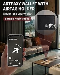 Mens Wallet With AirTag Holder, Bifold Leather RFID