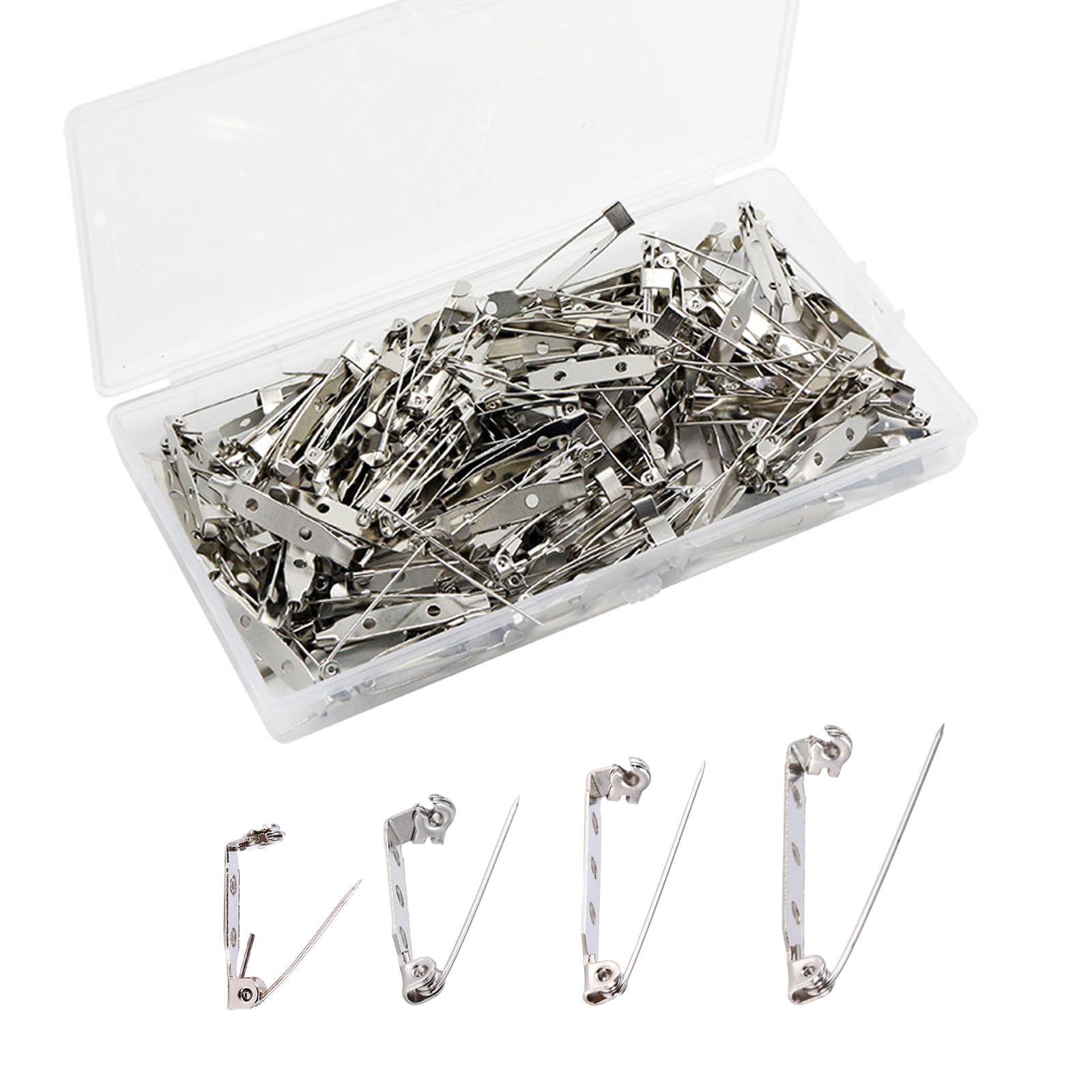 50 Pcs Bar Pins, Safety Brooch Clasp Pins, Locking Pin Backs for DIY Crafts, Badges, Name Tags, Broochs, Hat Arrangements, Corsages, Jewelry(20mm)