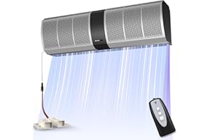 Crispaire 36" Silver-Black Air Curtain with Magnetic Door Switch - 1680 CFM/2756 FPM, Two-Speed Adjustable, 180W Powerful Commercial Indoor Air Door, Easy Installation, 110V Industrial Fan