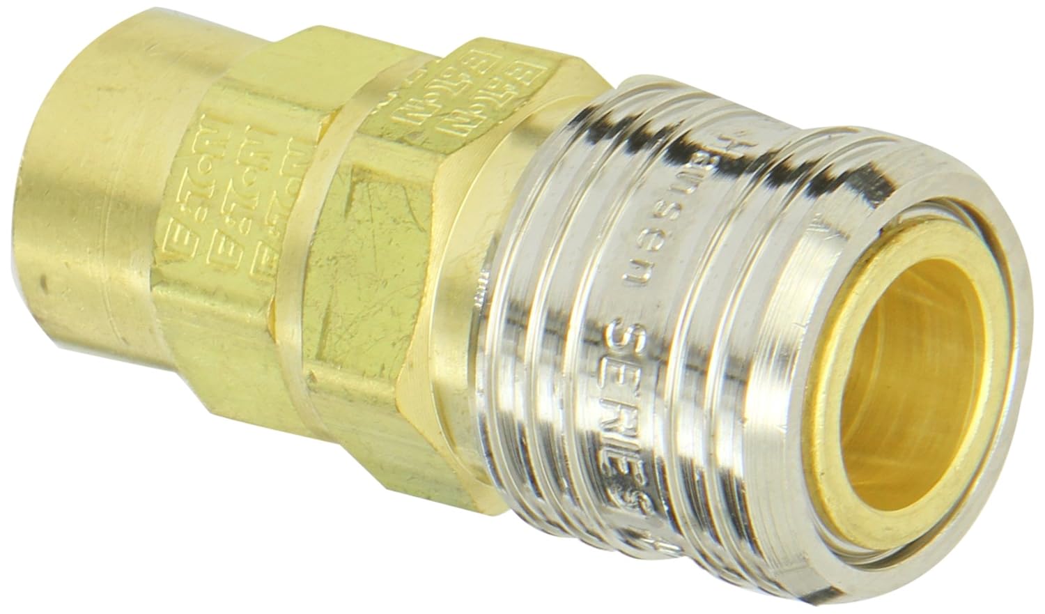 Eaton Hansen 420 Brass 1000/400/500 Series, Industrial Interchange, Coupler Socket, 3/8" Body