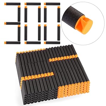 Darts Pfeile für Nerf Zubehör, Ct-tribe 300 Darts Ergänzungsmunition für Nerf Elite Modulus Zombie Strike (Schwarze*Orange)