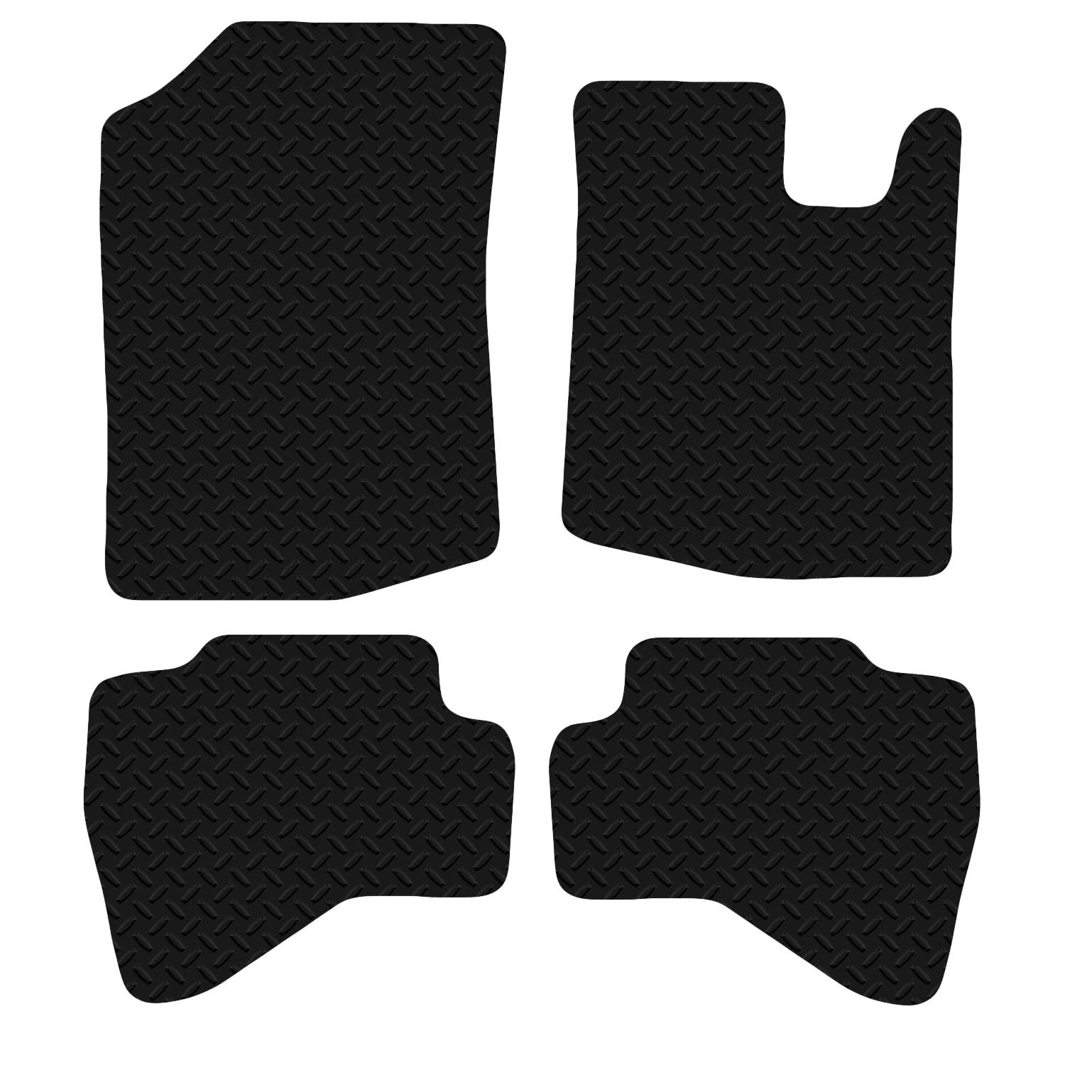 Carsio Car Mats 4pc Set For Peugeot 107 2005-2016 Tailored Fit Rubber Floor Mat Complete Accessory Black Custom Fitted - Anti-Slip Backing, Heavy Duty & Waterproof