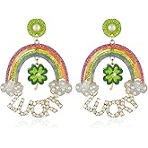 Firopia St Patrick's Day Earrings for Women | Irish Flag Earrings |Shamrock Earrings | Leprechaun Earrings | Rainbow Lucky Earrings| Irish Earrings St. Patrick's Day Jewelry Accessories