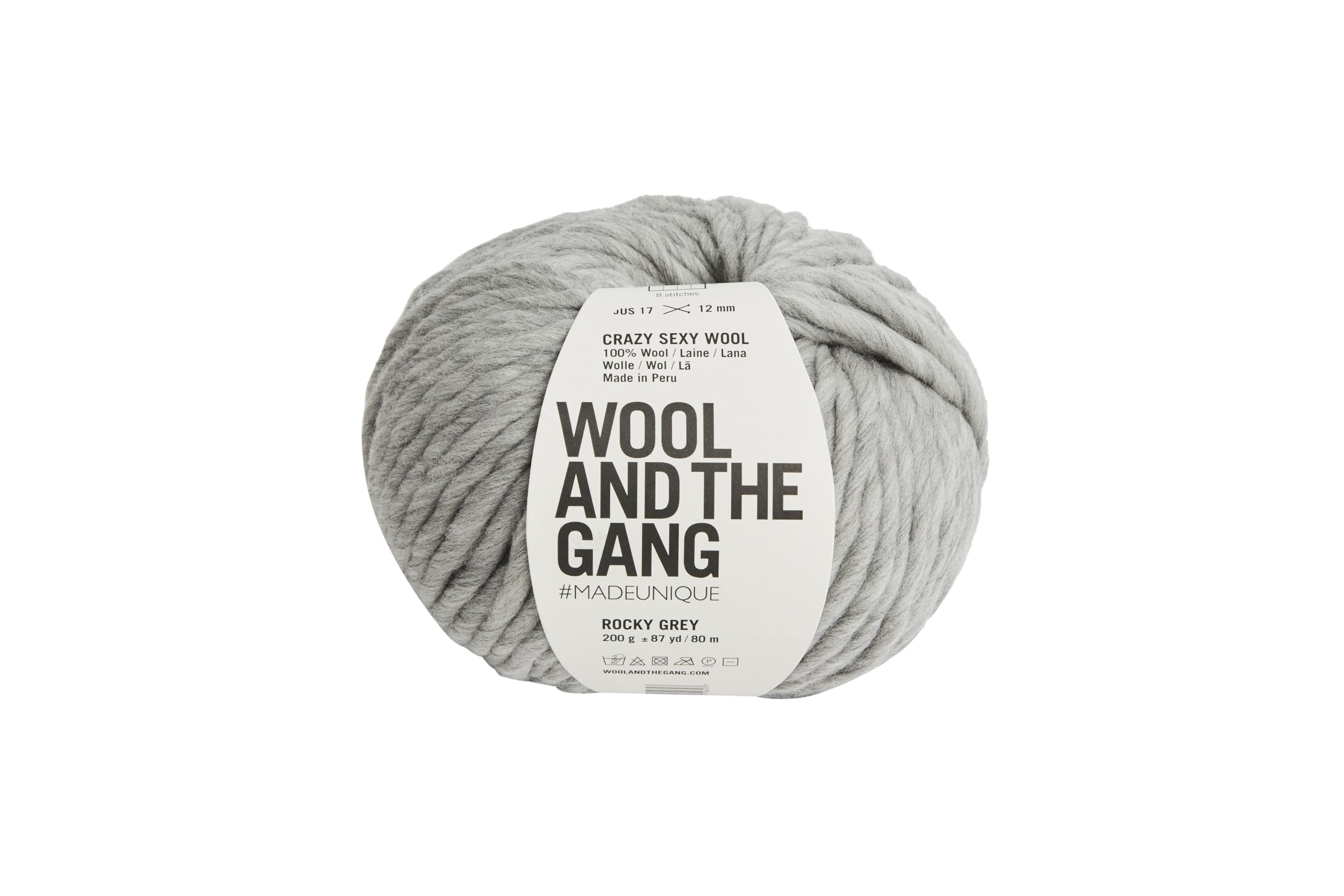 Wool and the Gang Crazy Sexy Wool, Rocky Grey (076), 200g