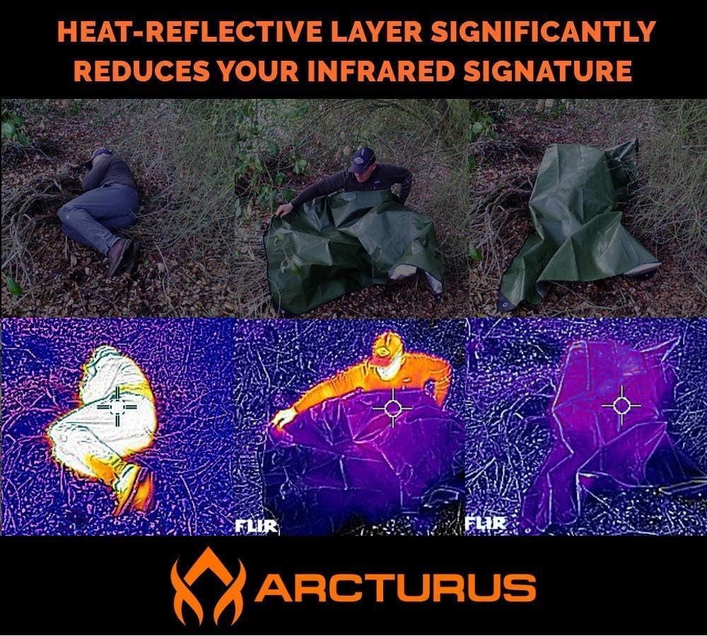 Arcturus Heavy Duty Survival Blanket – Insulated Thermal Reflective Tarp - 60" x 82". All-Weather, Reusable Emergency Blanket for Car or Camping (Olive Green) : Sports & Outdoors