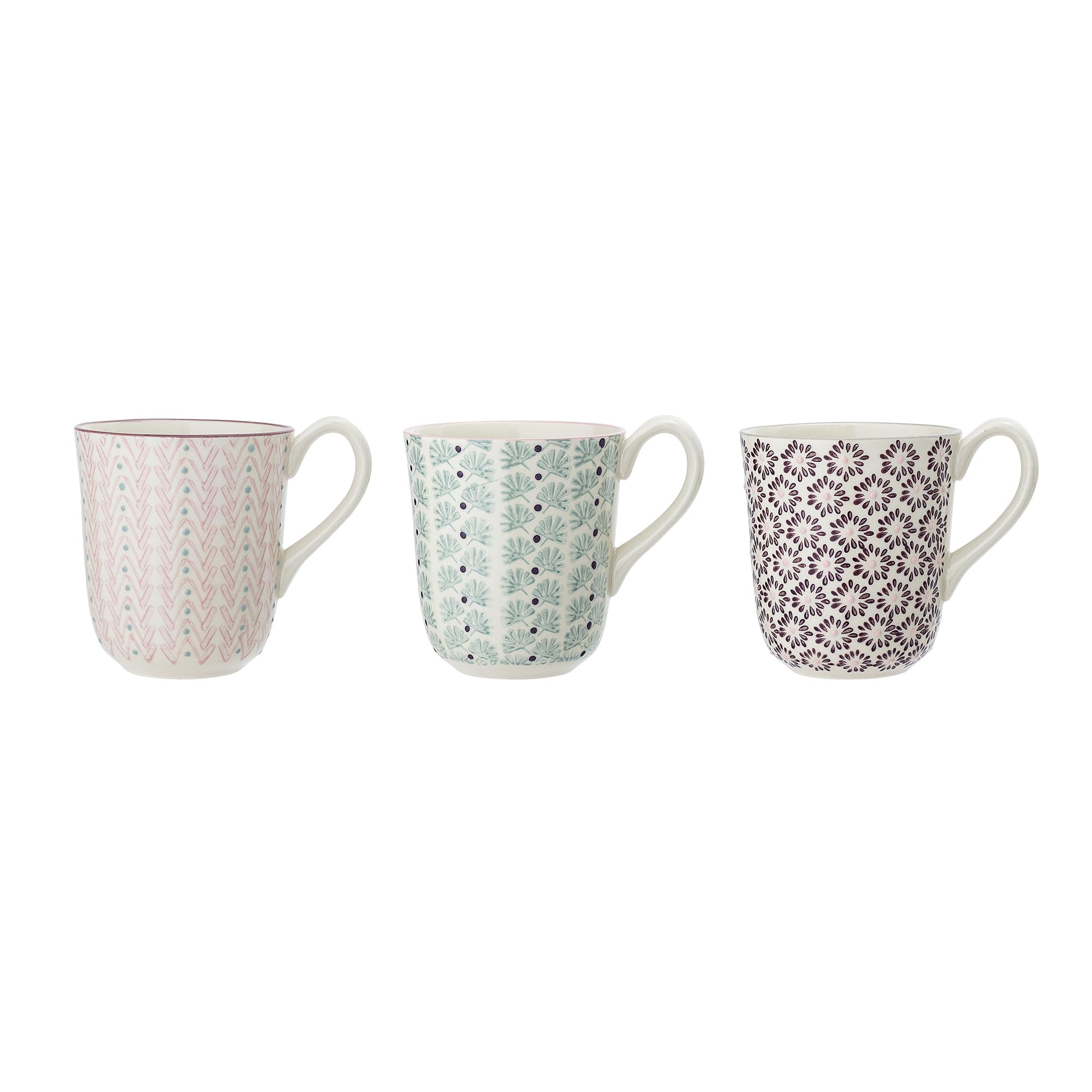 Bloomingville 82040557 Cosy Mugs Set of 3 Ceramic Multi-Coloured