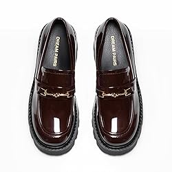 Women Loafers Platform Chunky Heel Slip On Lug Sole