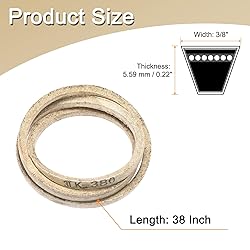 uxcell 3LK380 Cord Belt Grey, 3/8" x 38" Lawn and