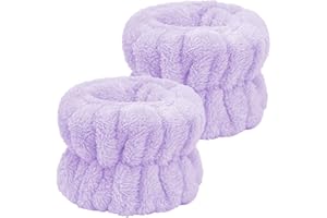 B BIBYKIVN Face Washing Wristbands-Absorbent Wristband for Washing Face Microfiber Wrist Wash Band Towel, Makeup Skincare Prevent Liquids Spilling Down Arm (Purple)