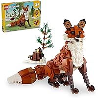 LEGO Creator 3 in 1 Forest Animals Red Fox Toys - Building Toys for Kids, Boys & Girls, Ages 9+ - Animal Figurine W/ 3 Buildi