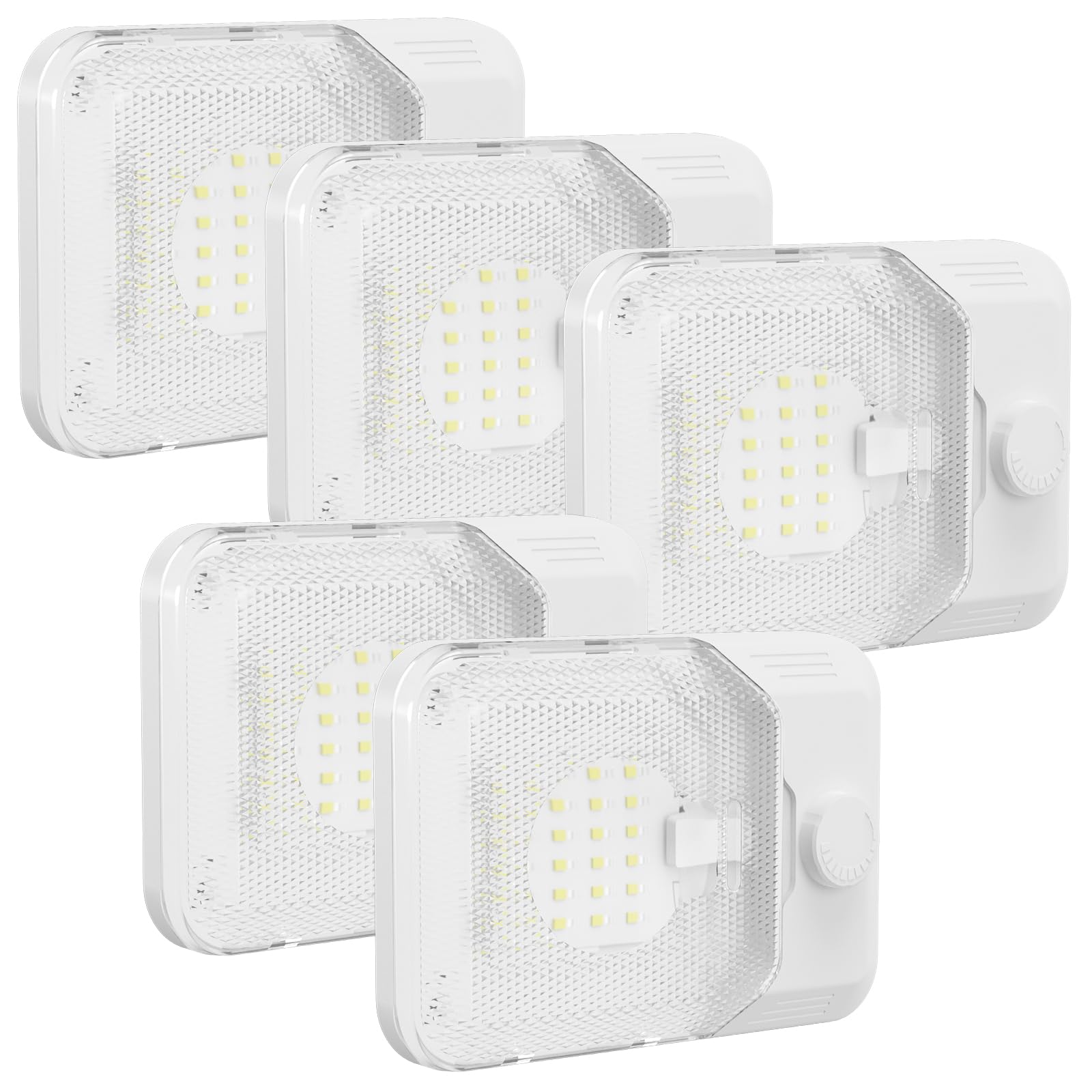 Photo 1 of RVGUARD RV LED Ceiling Single Dome Light, 12V LED Lights, RV Interior Light with Adjustable Brightness & Memory Function, 6500K Cold White, for RV, Trailer, & Camper Van, 5 Pack