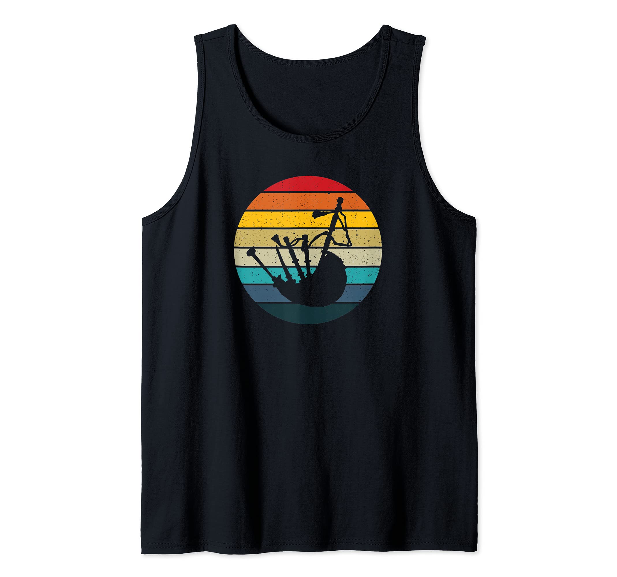 Retro sunset bagpiper bagpipe bagpipes player Tank Top