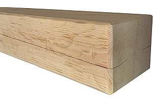 GENERIC J.H.Yoder Timbers 6" x 8" x 60" Solid Rustic Hand Hewn Fireplace Beam Mantels Handcrafted by Amish Artisans, Sustainably Sourced Pine (Unfinished - Beam Only)