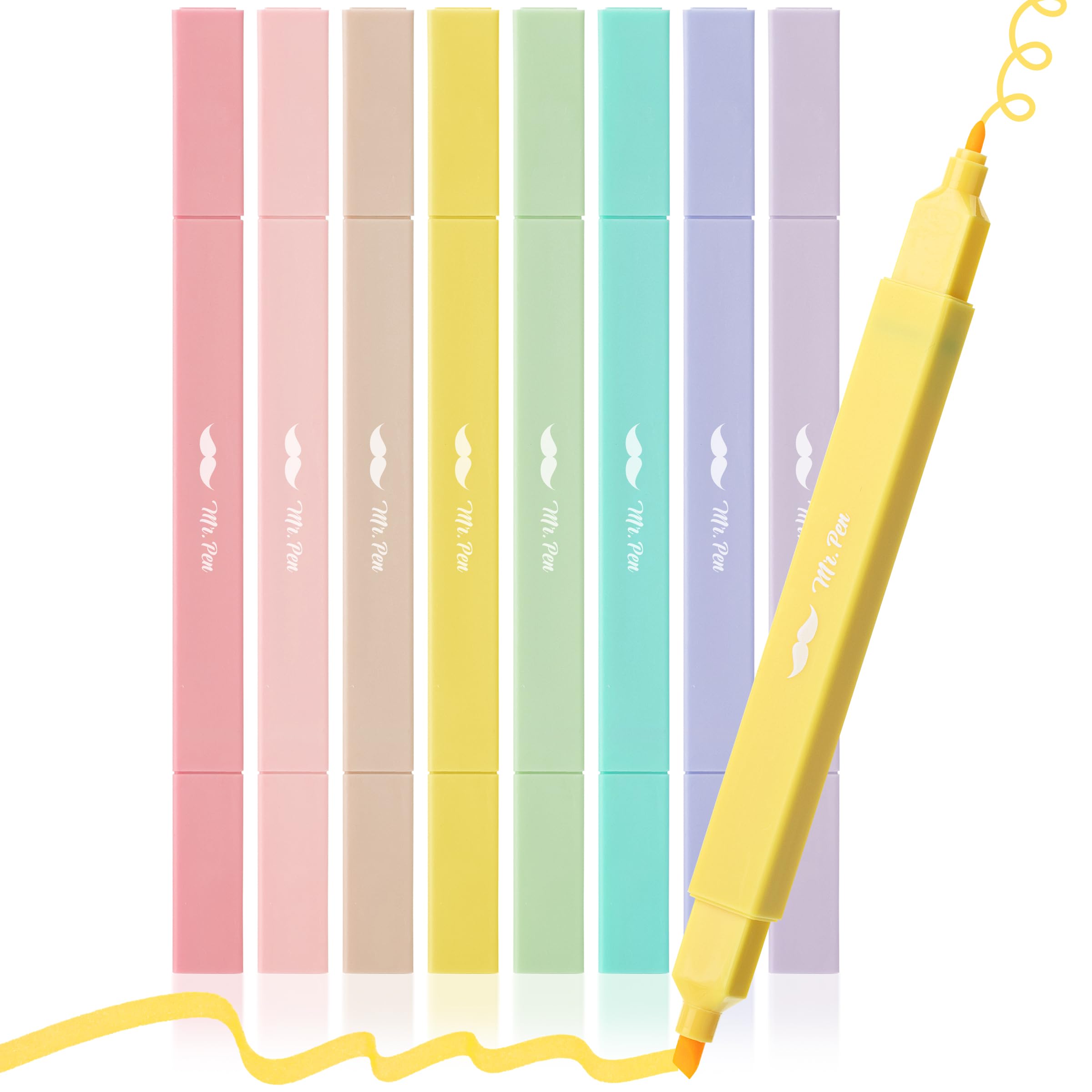Photo 1 of Mr. Pen- Dual Tip Aesthetic Highlighters, 8 pcs, Fine & Chisel Tips, Pastel Colors, Cute Highlighters Assorted Colors, Bible Highlighters and Pens No Bleed Highlighters for Bible Pages No Bleed
