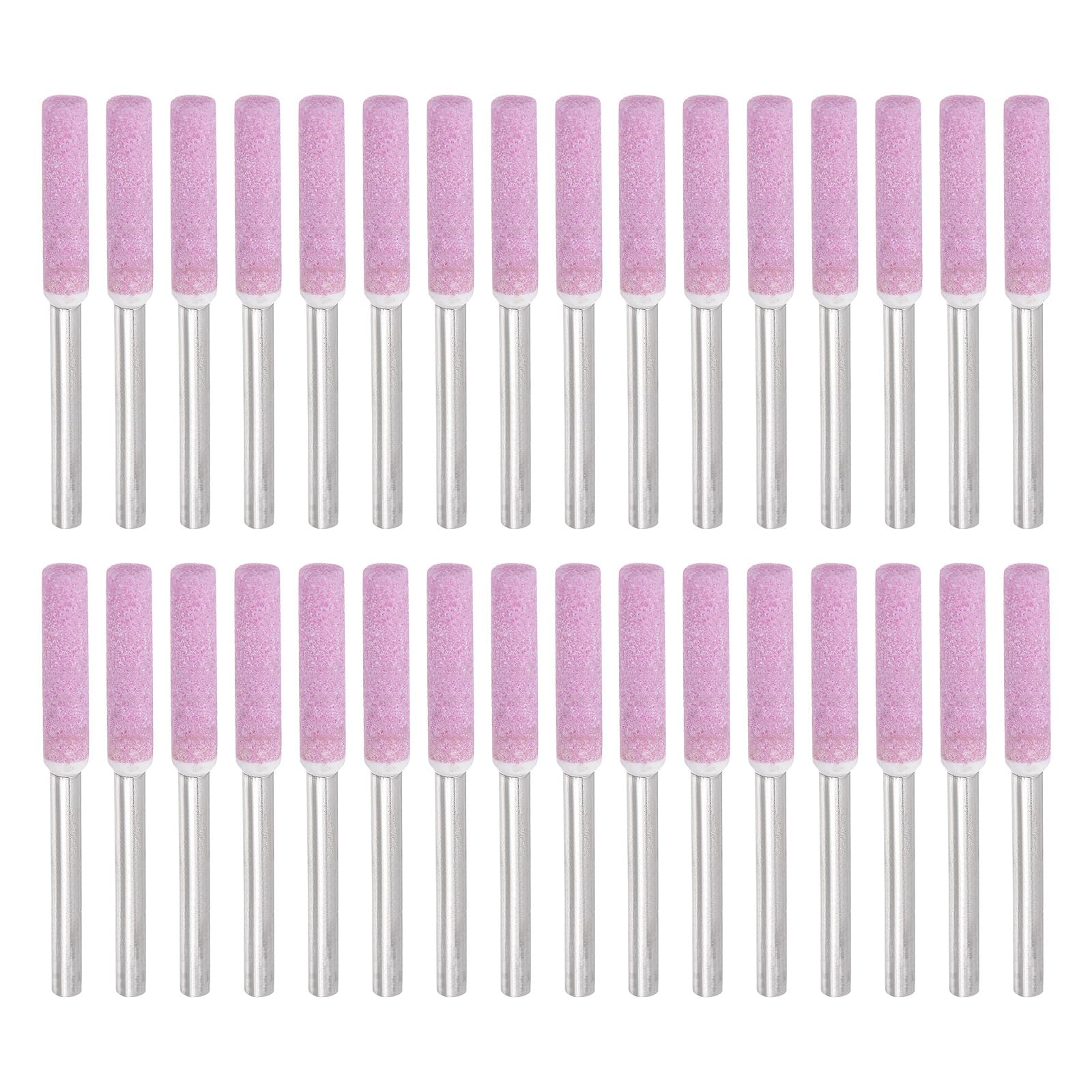 PATIKIL 32 Pcs Diamond Chainsaw Sharpening Kit 5/32 Inch Pink (4mm) High Hardness Sharpening Stone Polishing Grinding File Tool for Chain Saw Stone Jewelry Wood