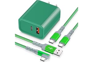 Fast Charging Wall Charger with USB C Cable [10FT+6FT], 20W USB C Power Adapter Dual Port Fast Charger Block + 3A Type C Cabl