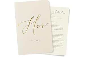 ARTESORI Wedding Vow Book for Her, Soft Touch, Gold Foil Engraving & 28 Lined Pages - Wedding Vow Books His and Hers, Wedding Essentials, Wedding Registry Ideas - Wedding Day Gifts, Bride Book [Ivory]