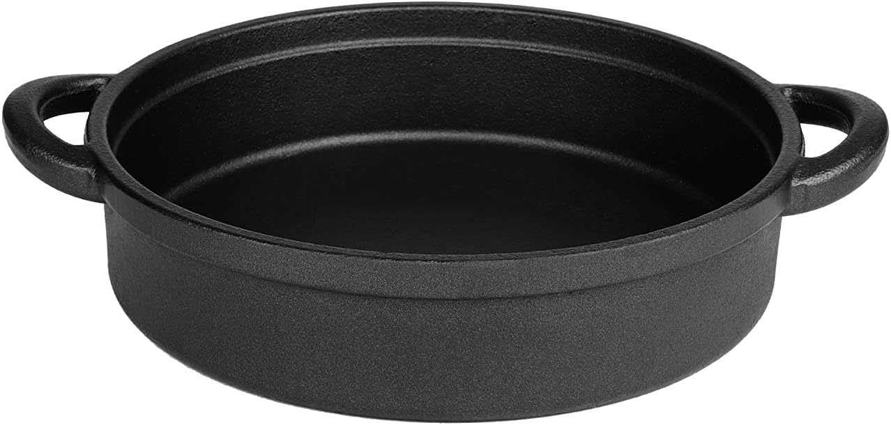 Alpha Global Cast Iron Nonstick Baking Round Dish Black 7 Inch
