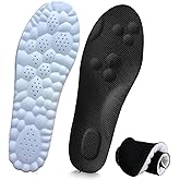 Cloud Step Insoles, 4D Cloud Technology Insole - Super Soft Comfort Insoles, Soft Foot Protection Cloud Feeling Insole, U-Shape Memory Foam Insoles (Black, Men 11.5-12.5/Women 13-14)