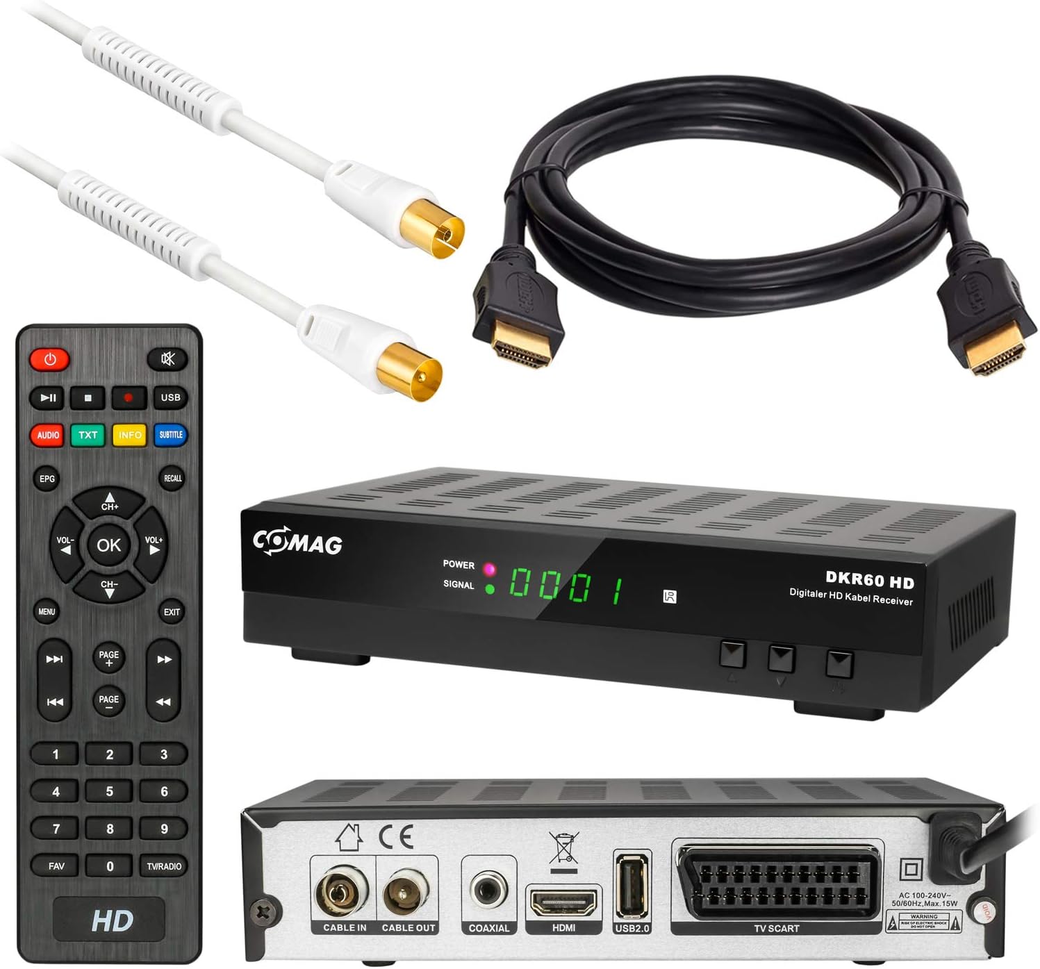 Kabel Receiver DVBC Set von HB DIGITAL Comag DKR60 HD Amazon.de
