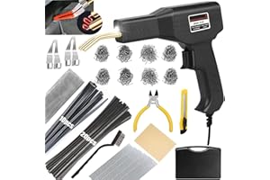 VTSHENY Upgraded 220W Plastic Welder Bumper Repair Kit,2-in-1 Plastic Welding Kit 800PCS Hot Staples & 30pcs Plastic Welding Rods,Hot Stapler Plastic Repair Kit for Car Bumper Kayak Crack Repairs(black)