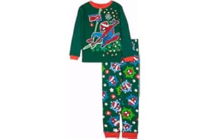 Marvel boys 2-piece Snug-fit Cotton Holiday Pajama Set, Soft & Cute for Kids