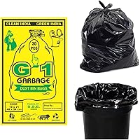 G 1 Garbage Disposable Bags, 4 Packs of 30 Pcs - 120 Bags, Medium (19 X 21 Inch), Black