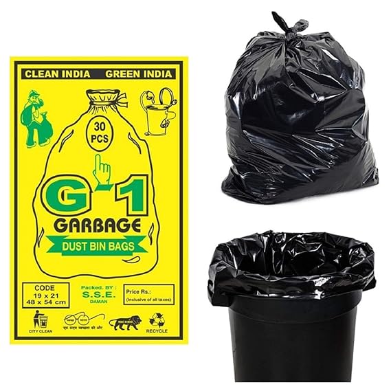 G 1 Garbage Bags Medium Black 19X21 inch | 20 Packs of 30 Pcs = 600 Pcs ...