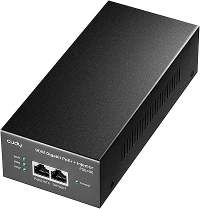 Cudy POE400 90W PoE++ Injector Adapter Gigabit IEEE 802.3bt/at/af RJ45 Metal
