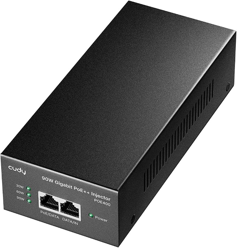 Cudy POE400 90W PoE++ Injector Adapter Gigabit IEEE 802.3bt/at/af RJ45 Metal