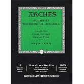 Arches Watercolor Paper Pad, 140 pound, Cold Press, 9"x12"