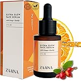 ZAAINA Extra Glow Face Serum - Natural Facial Oil for Radiant Glass Skin - Hydrating Vitamin E Ayurvedic Daily Moisturizer for Dry & Sensitive Skin - Non-Greasy & Lightweight - 1 oz