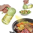 SWEET VIEW 16oz/470ml Oil Dispenser and Oil Sprayer, Glass Olive Oil Pourer for Kitchen, Air Fryer, Cooking, Salad, BBQ(Green)