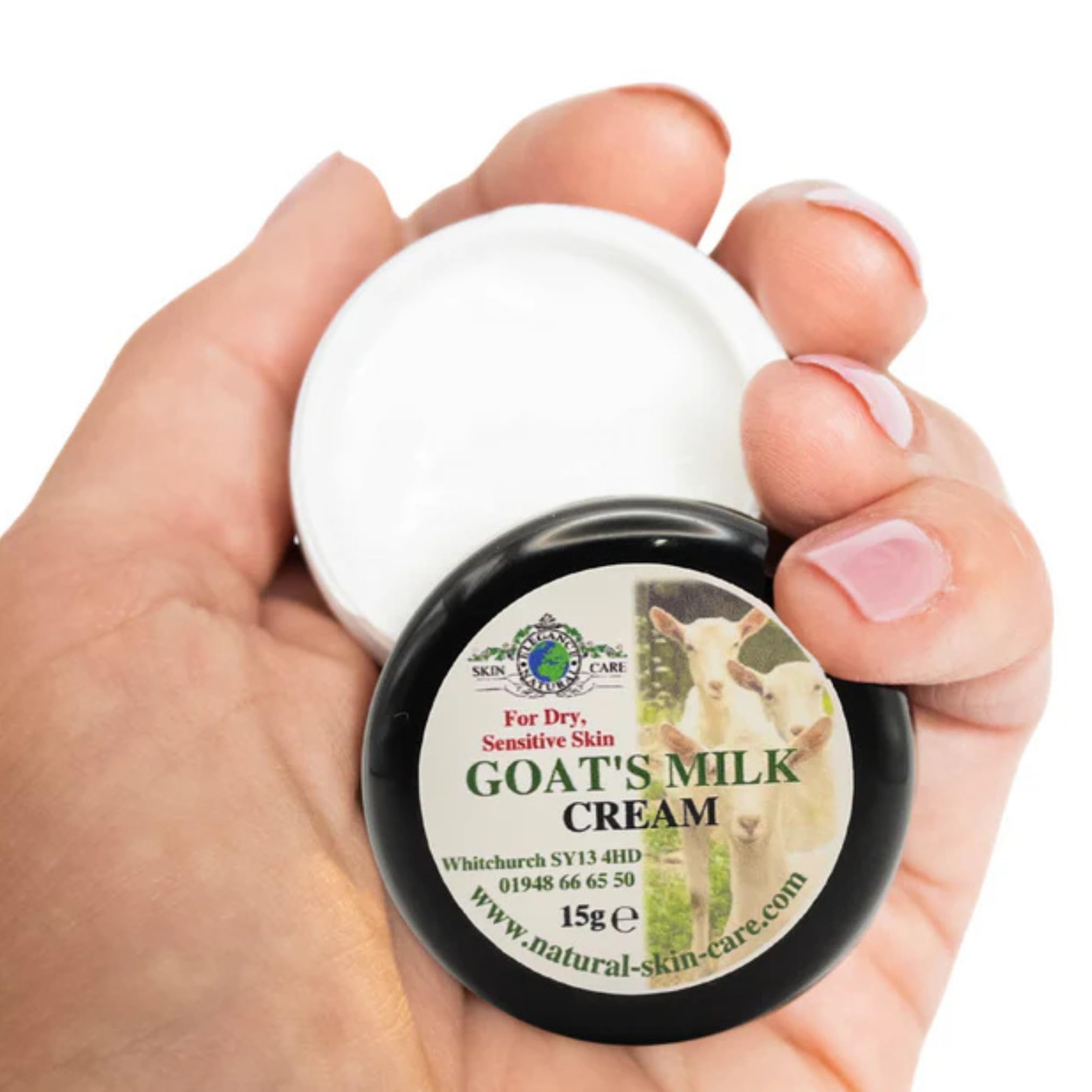 Goats Milk Moisturising Cream 15g by Elegance Natural Skin Care for Dry Sensitive Skin Travel Size