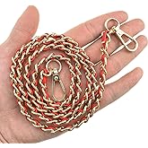 HAHIYO Mini Purse Chain Strap Slim Wide 8mm for LV Length 39.4 inches Extra Thick 4.5mm Red Leather Gold Hardware for Shoulder Cross Body Sling Handbag Wallet Comfortable Flat Metal Strap 1 Pack