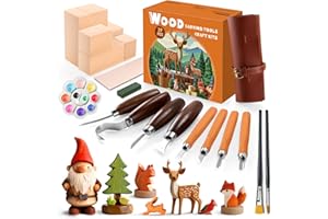 ETVRON Wood Carving Kit - Whittling Kit with Wood Blocks and Paint Set - Carving Tools for Beginners - Hobbies for Women and Men - Arts and Crafts for Adults & Kids - Gift for Girls and Boys