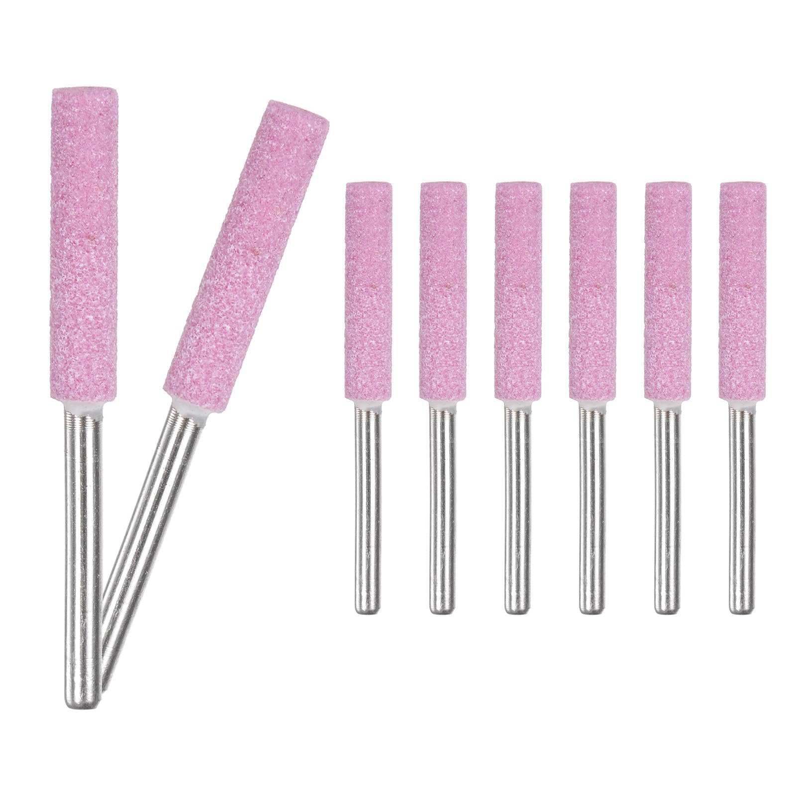 M METERXITY 8-Pack 3/16 Inch Titanium Plated Diamond Chainsaw Sharpener, High Hardness Grinding Stone Chainsaw Sharpening Kit for Electric Chainsaw Sharpener/Stone Carvings [3mm Pink]