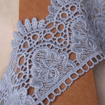 URROMA Black Semicircle Lace Trim, 15 Yards Lace Ribbon Embroidery Lace Ribbon Applique Lace Edging Trimming Fabric For Sewing, Clothing Wide 2.3cm