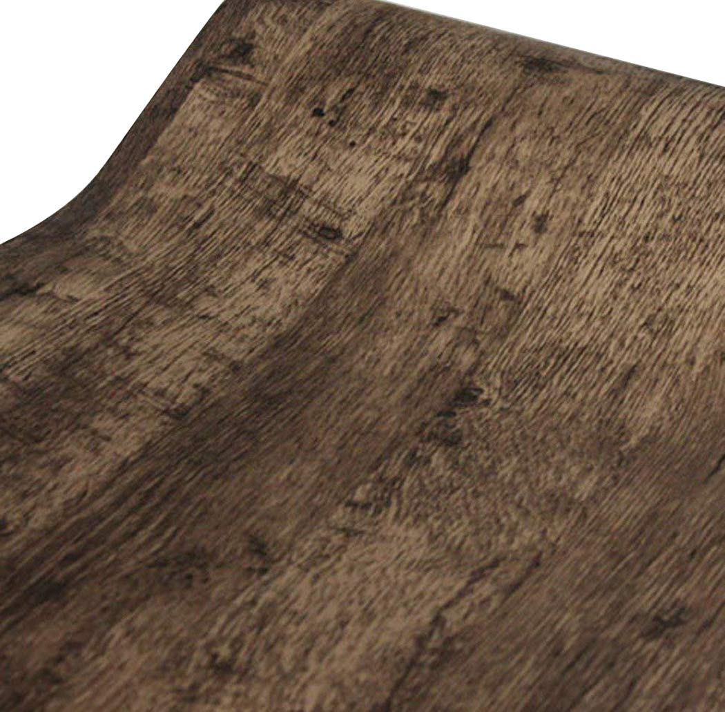 Brown Wood Grain Contact Paper Self Adhesive Shelf Liner Cabinet Countertop Drawer Table Door Sticker 17.7 X 78.7 Inches