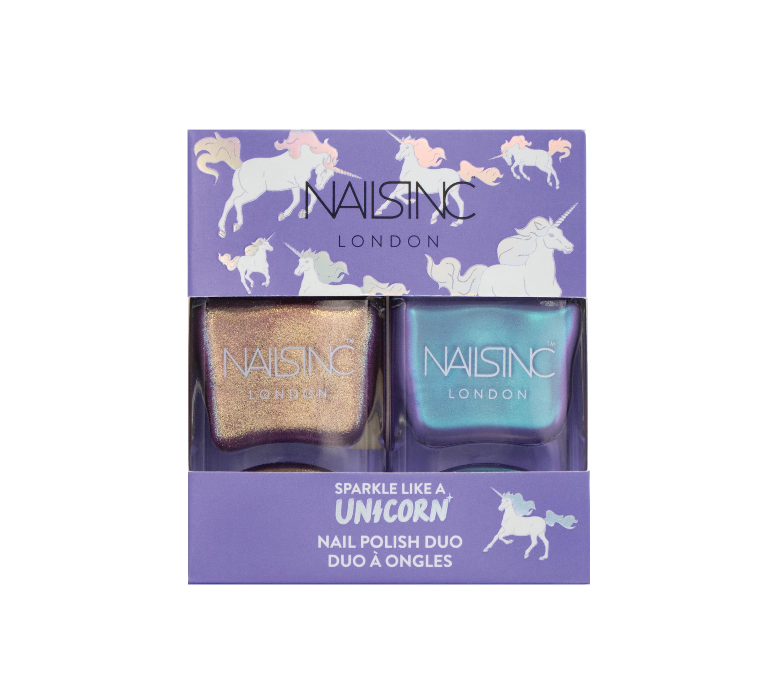 Nails Inc Nail Polish Duo, Sparkle Like A Unicorn, 2 X 14 ml