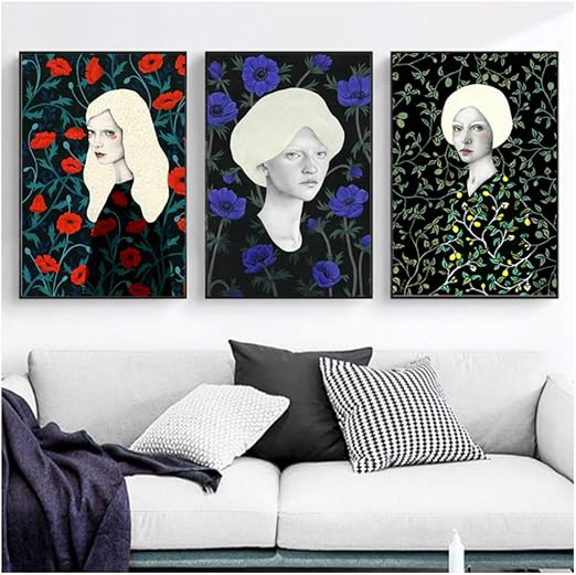 Amazon Com Xiangpeifbh Art Prints Posters Woman Canvas Painting Print On Canvas Nordic Art Picture For Living Room Home Decor 40x60cm No Frame Posters Prints