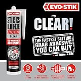 EVO-STIK Sticks Like Turbo CLEAR Adhesive 290ml All Weather Fast Setting view 3