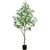 Nearly Natural 7ft. Artificial Long Leaf Greco Eucalyptus Tree with Real Touch Leaves
