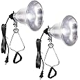 Simple Deluxe Clamp Lamp Light Socket with 5.5 Inch Aluminum Reflector, Suit for Max 60 Watt Lamp (No Bulb Included) with 18/2-Gauge 6 Feet Cord, 2 Pack,Silver