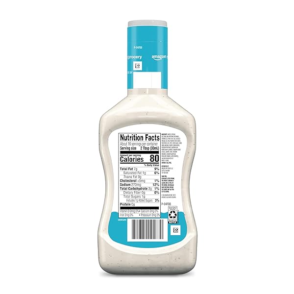 AMAZON GROCERY, LIGHT RANCH DRESSING, 16 FL OZ (PREVIOUSLY HAPPY BELLY, PACKAGING MAY VARY)