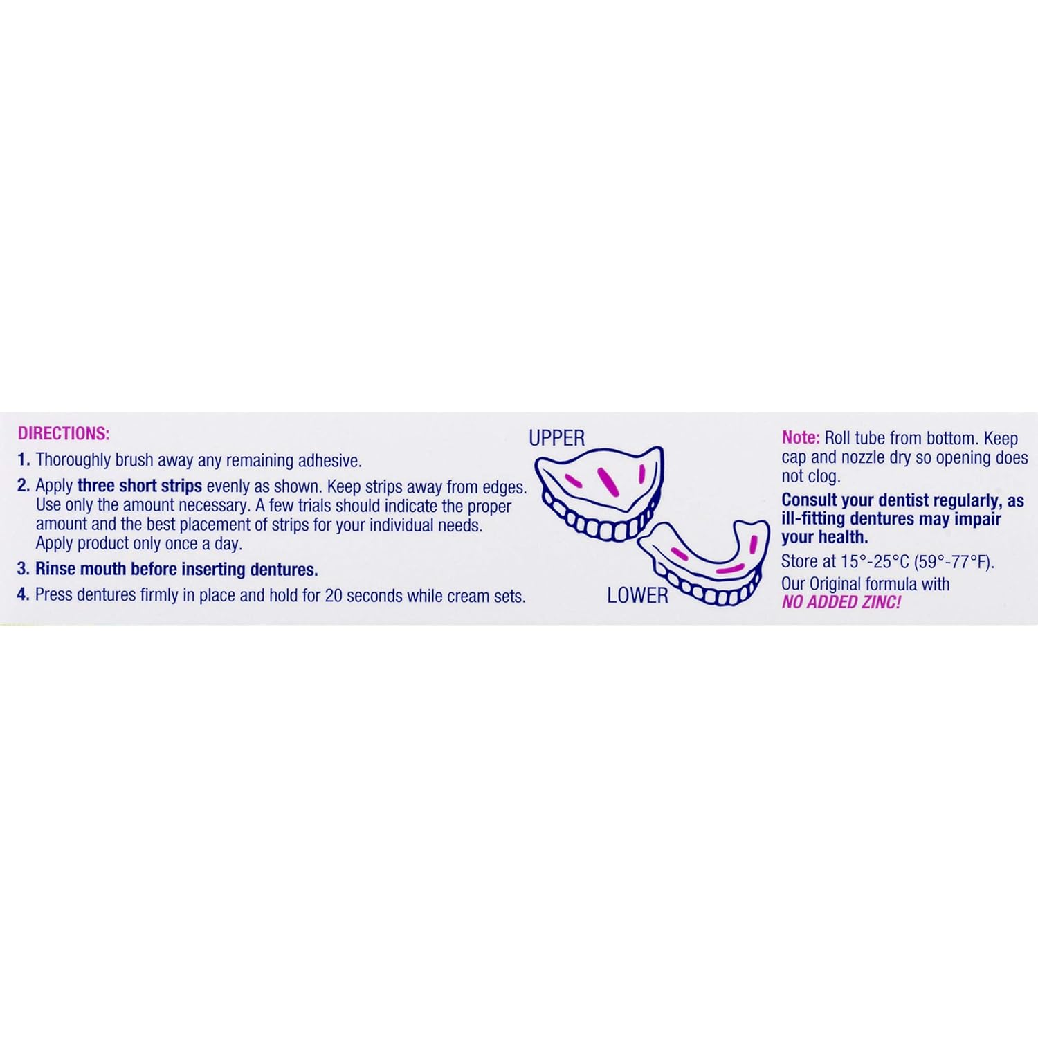 Effergrip Denture Adhesive Cream, Extra Strong Holding Power, 2.5 oz (814832010317) : Beauty