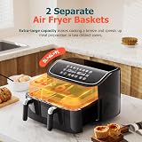 CookWise 9L Dual Air Fryer with 3L+6L Dual Zones, 6 Presets, 2 Drawers view 2