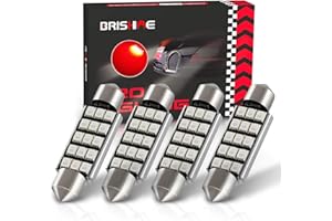 BRISHINE 578 211-2 LED Bulbs, Super Bright Brilliant Red 2835 Chipsets Canbus Error Free 41MM 42MM 1.72” Festoon 212-2 569 LED Bulbs for Car Dome Map Door Tail License Plate Lights(Pack of 4)